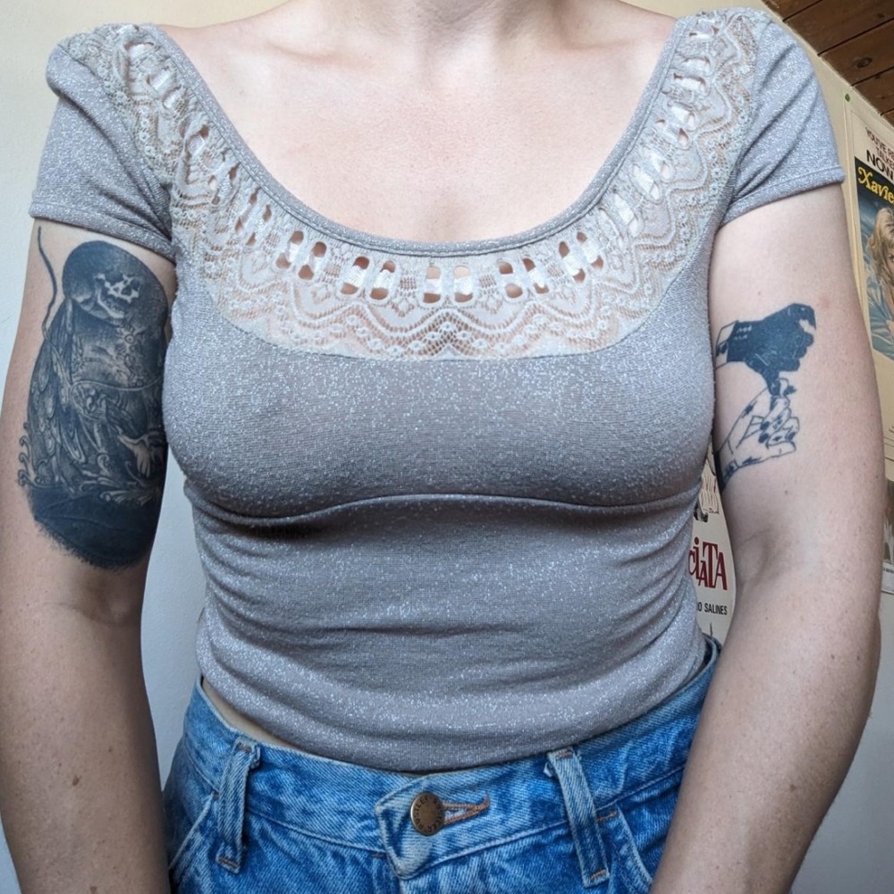 Morgan De Toi Sparkly Knit Top